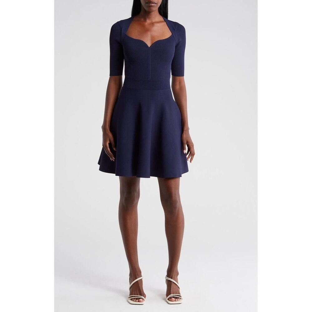 New Ted Baker London Milly Sweetheart Sweater Dress in Navy Size 6 / US 14